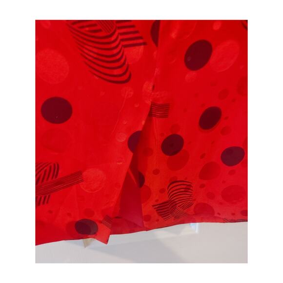Anne Crimmins for Umi Collections Vintage 2 Pc Set Skirt Silk Sz 12 Red Black - Picture 8 of 9